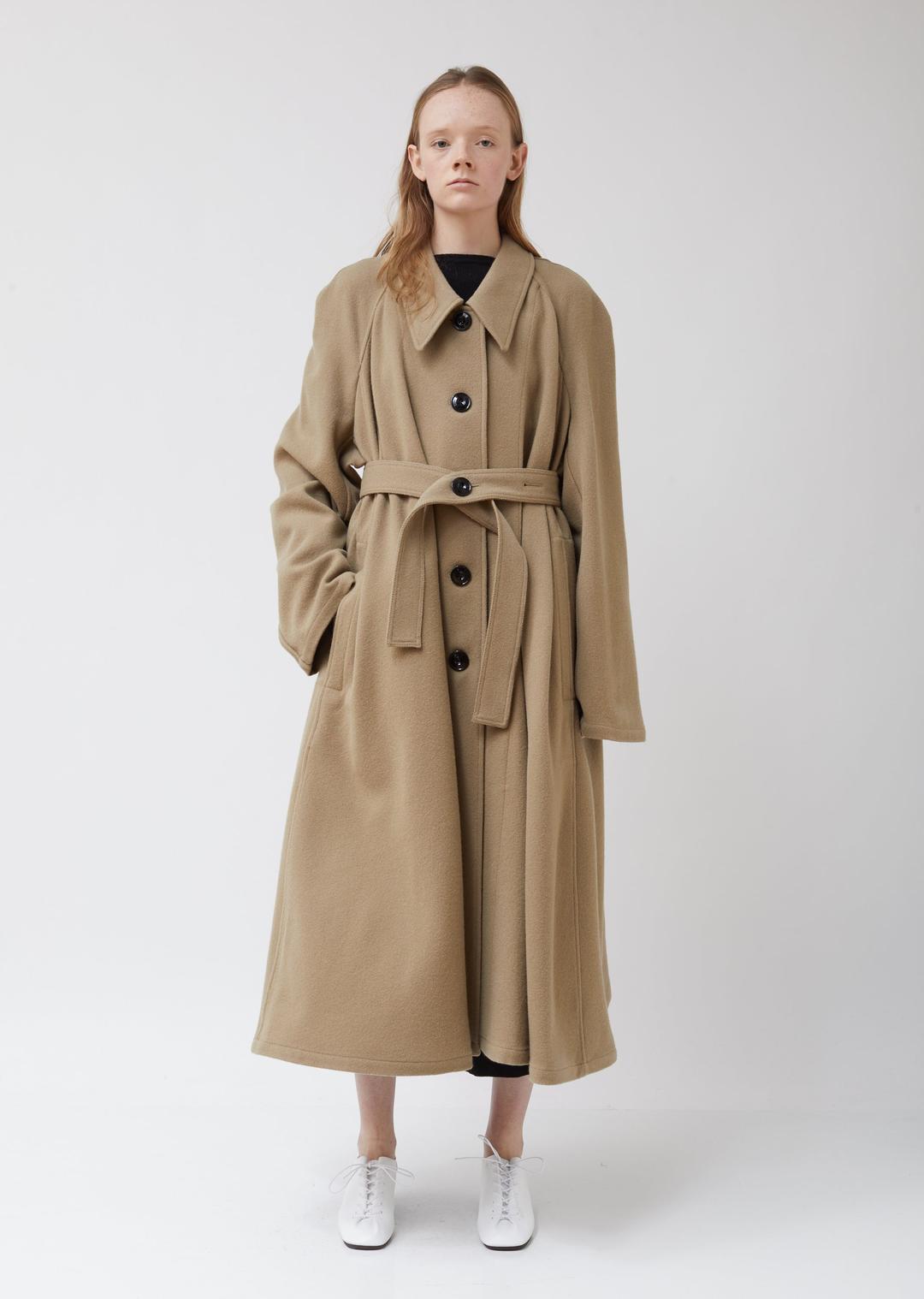 Wool Belted Overcoat - FR 34 / Lead Gray