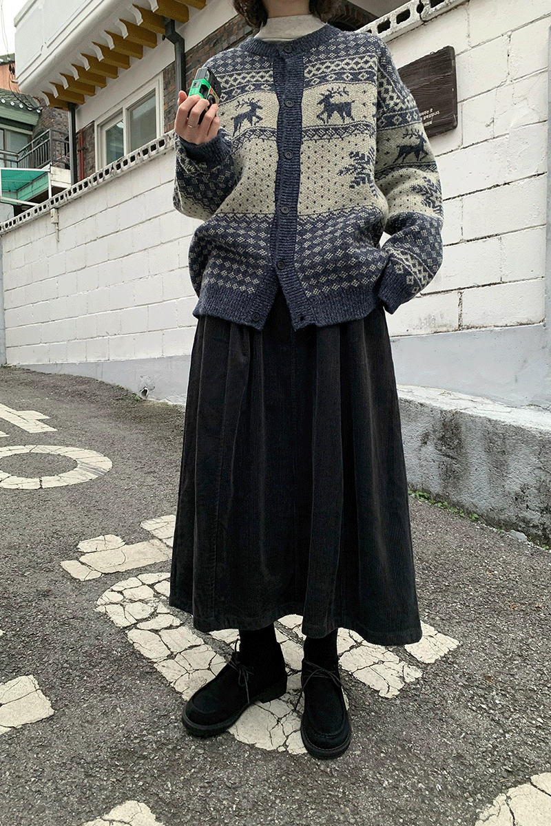 미리내로 온더 코듀로이 볼륨 스커트