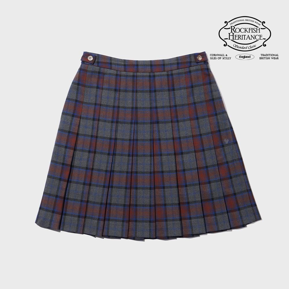 RFH CLASSIC CHECK PLEATS SKIRT - GREY CHECK