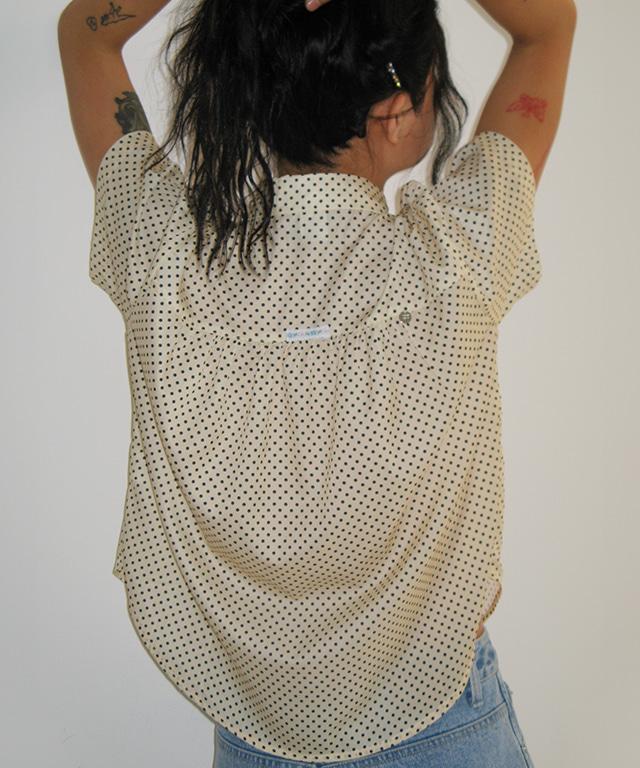 POLKA DOT SHORT SLEEVE SHIRT CREAM