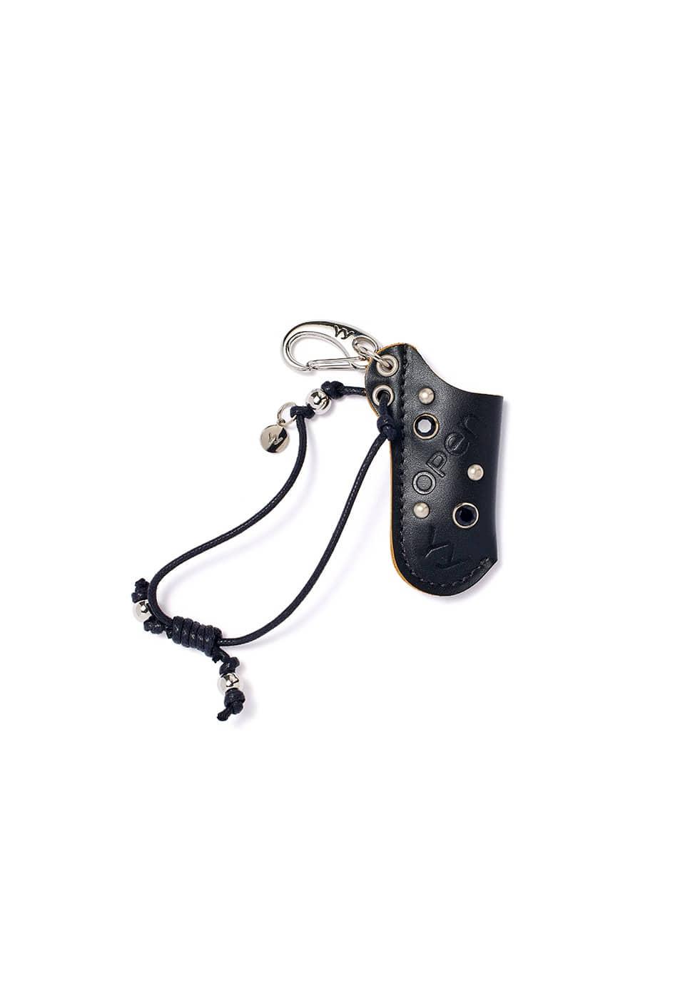 STUD LIGHTER CASE KEYCHAIN, BLACK