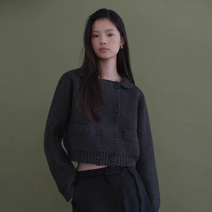 BLAIRE WOOL COLLARED JACKET (CHARCOAL)