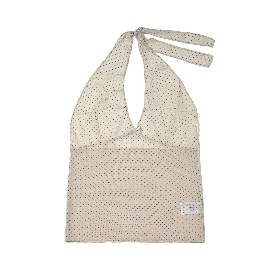 seethrough dot halter top