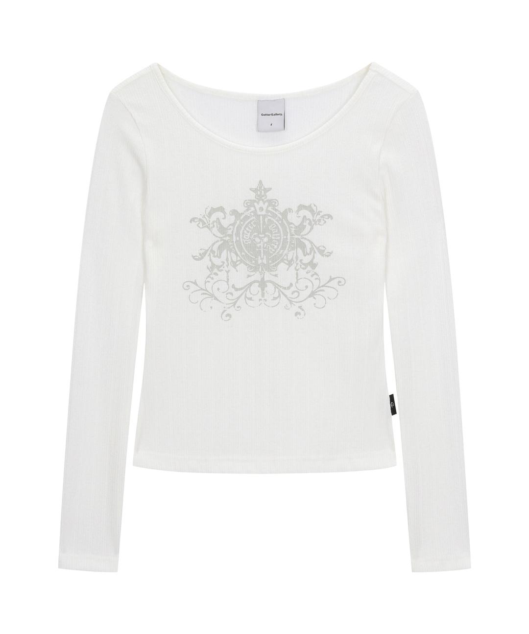 GRAPHIC SHEER MESH CROP TOP_WH