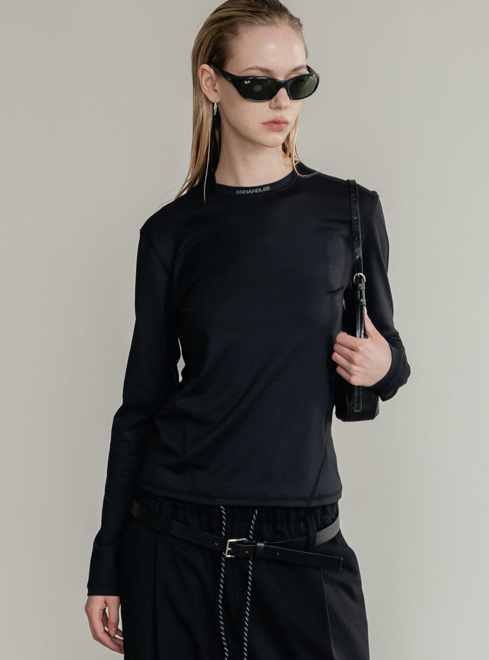 (W) 액티브 롱슬리브 저지 탑 블랙