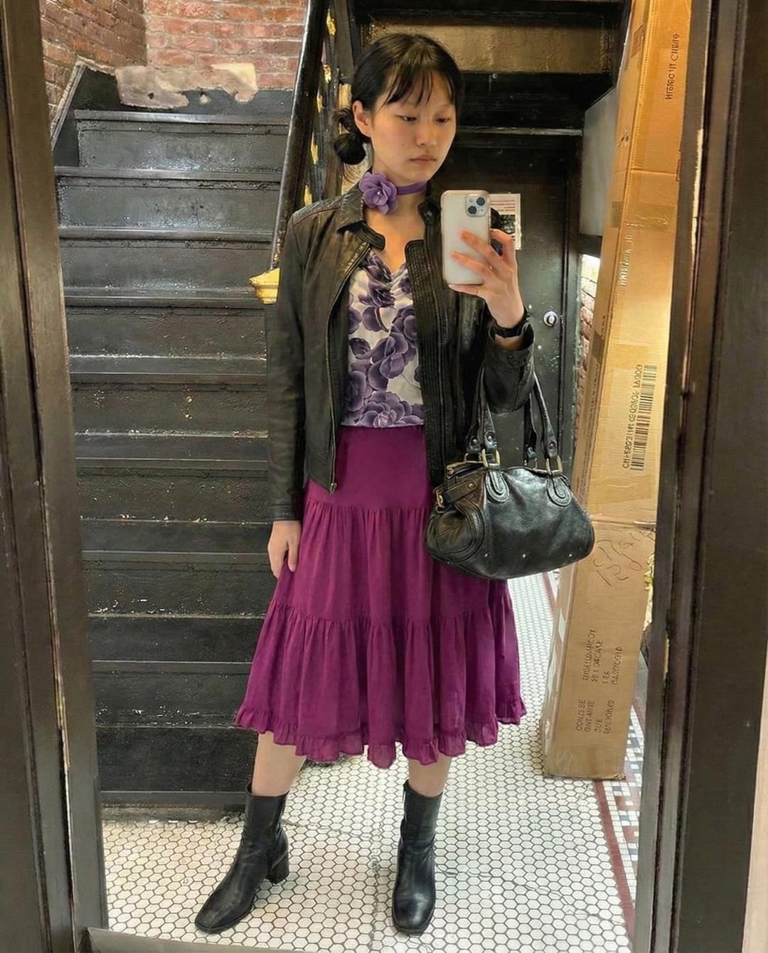 COSMOSS frill tiered midi skirt MAGENTA | 후루츠패밀리