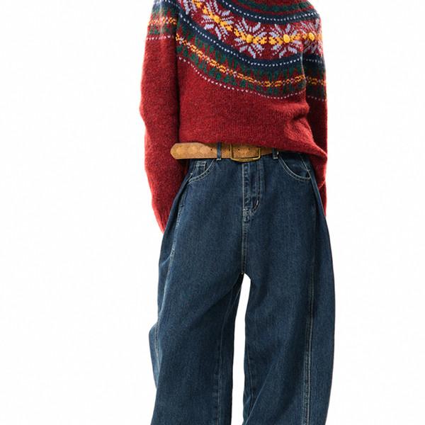 Retro design mopping jeans