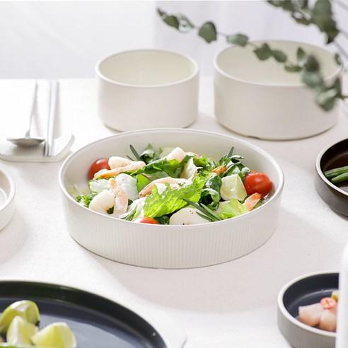 메종오브제 윤도자기 차곡 샐러드 & 파스타볼, 아이보리, 2개 - 샐러드볼 | 쿠팡
