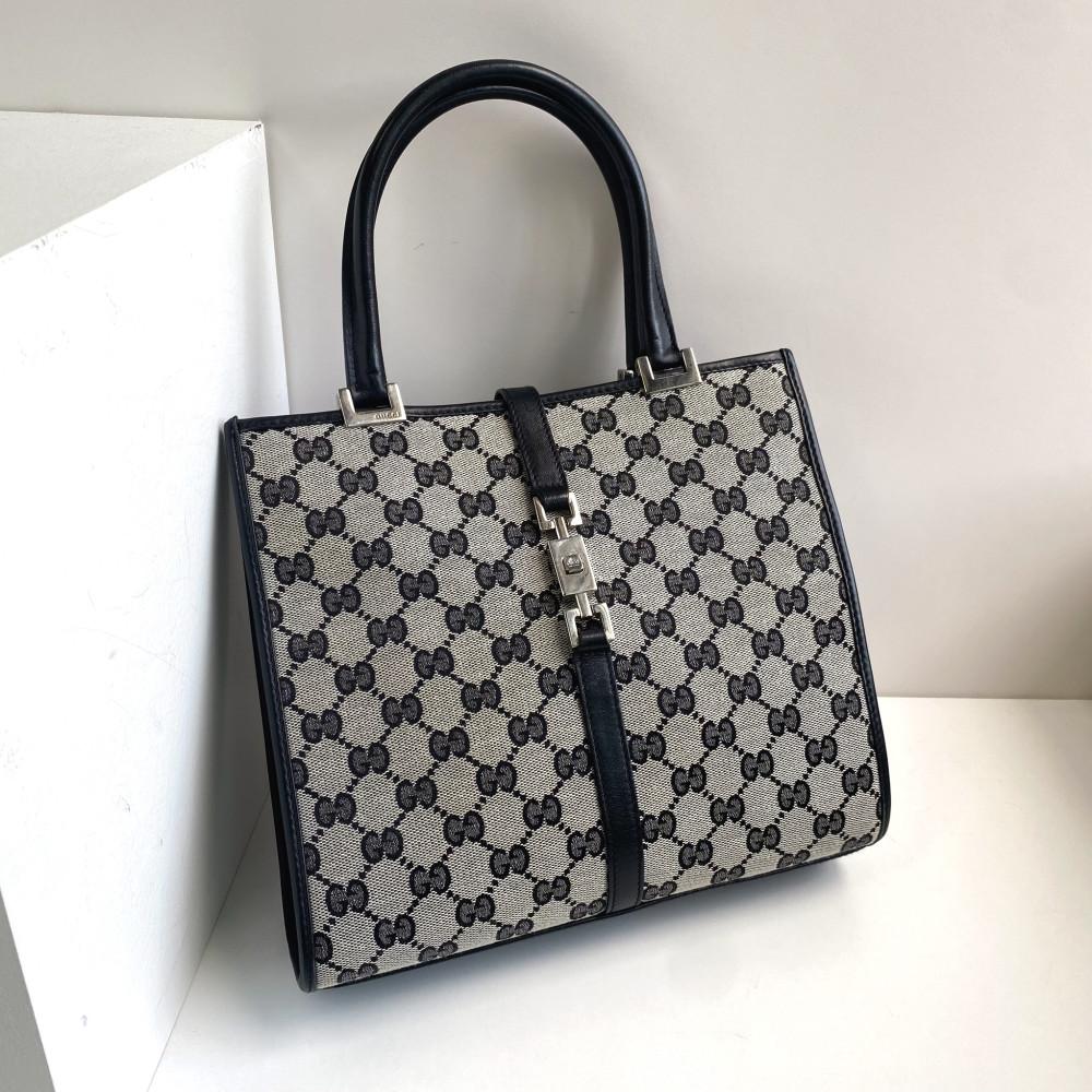 [중고] Gucci 구찌 빈티지 그레이 자카드 스퀘어 미니 재키백 토트백 핸드백 미니백 데일리백 빈티지백 가방 명품