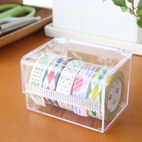 마스킹테이프 보관함 커터 칼날 커버형