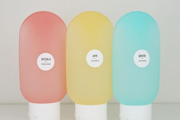 여행용 공병 휴대용 리필용기 100ml 3개입 + 투명 파우치