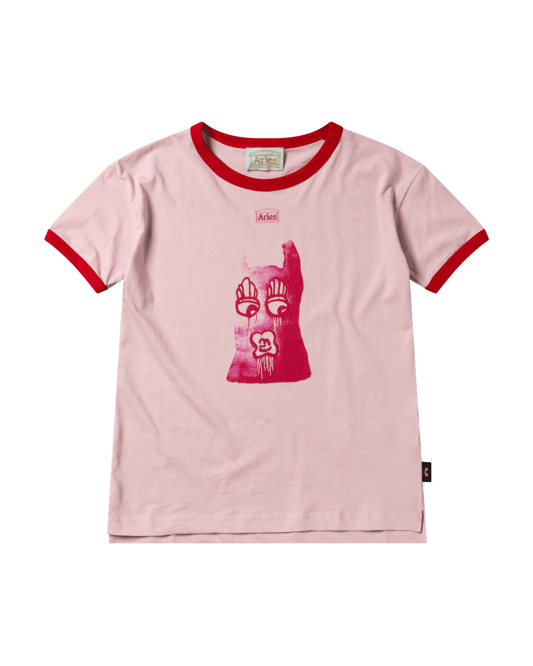 Who Knows SS Ringer Tee - Pink / 1