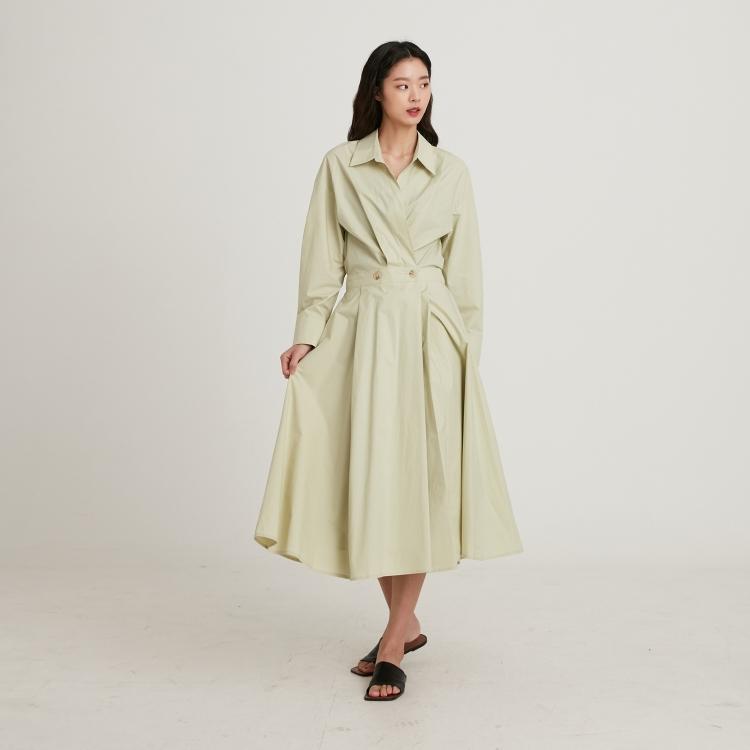 [made by LAP] 뒤밴딩 랩셔츠형 원피스 AN1WO262