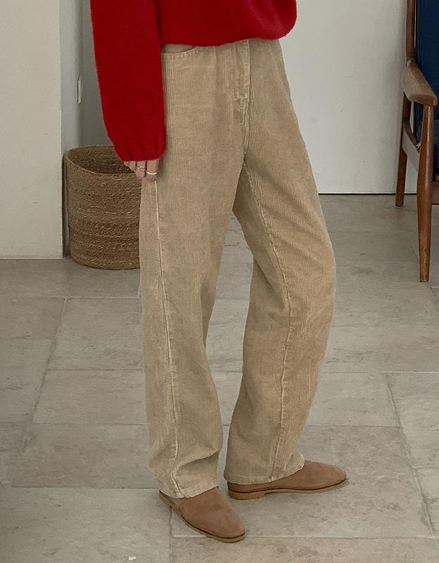 [시그니쳐라벨]*러브프롬* 딜리트 코듀로이 스트레이트 팬츠(피그먼트원단)(뒷밴딩)