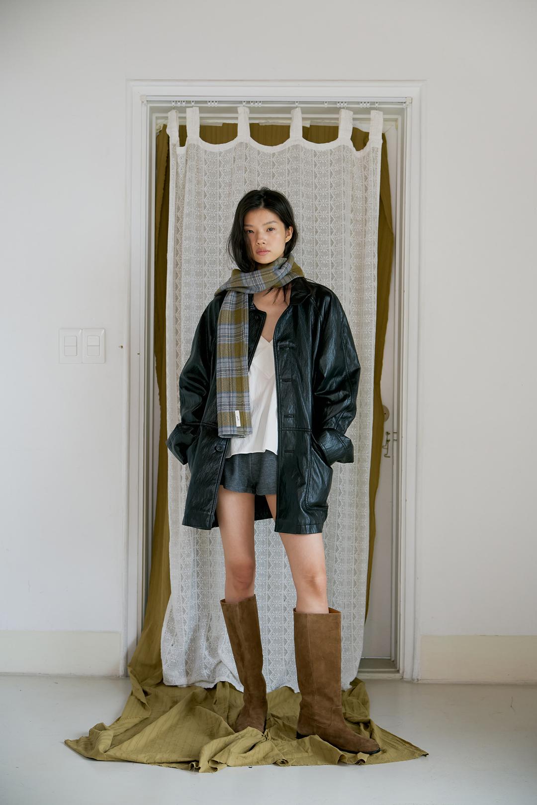 soft leather trench coat_black