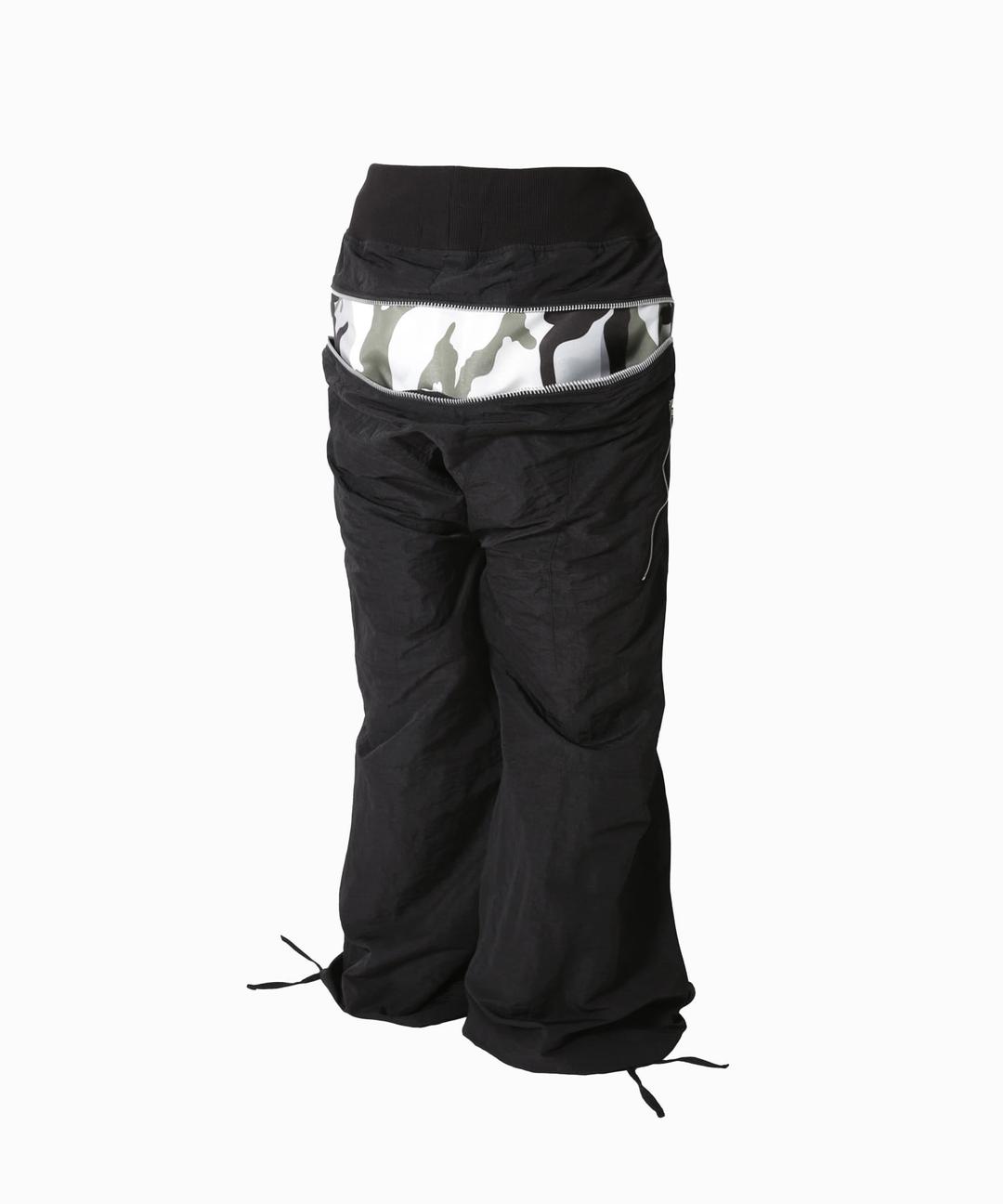 ZIPPER SAGGING PANTS NYLON VER. BLACK