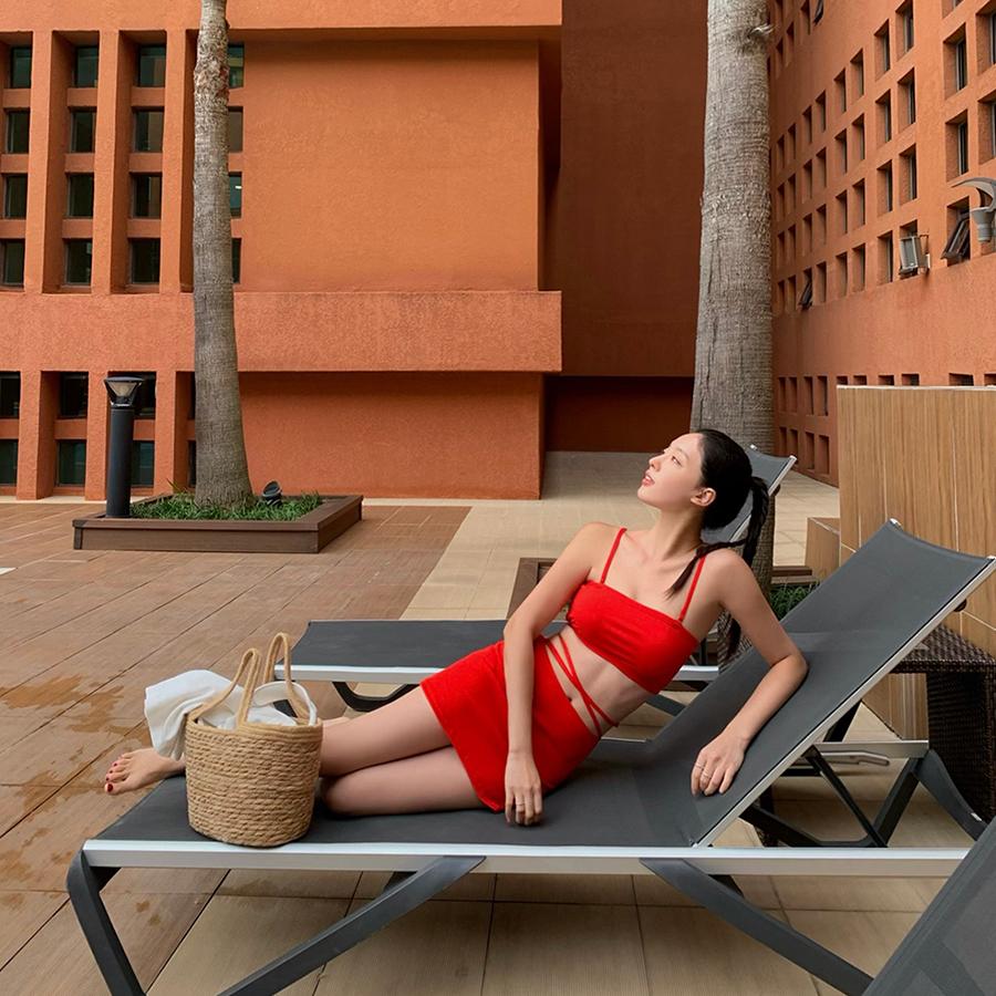 원로그 [스커트 set] 레넷 골지 비키니