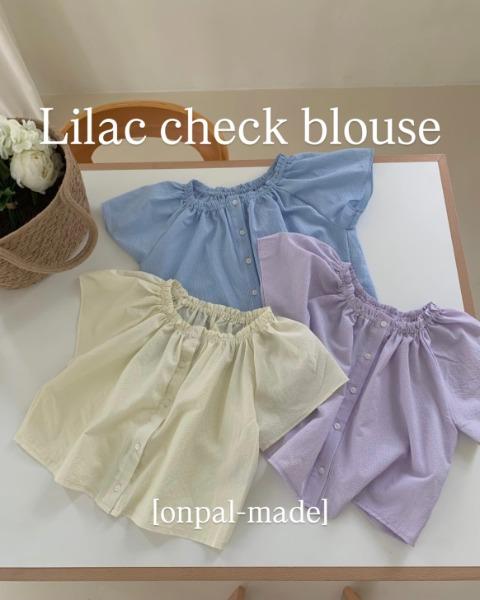 [onpal-made] 라일락 체크 크롭 블라우스 (3 colors)