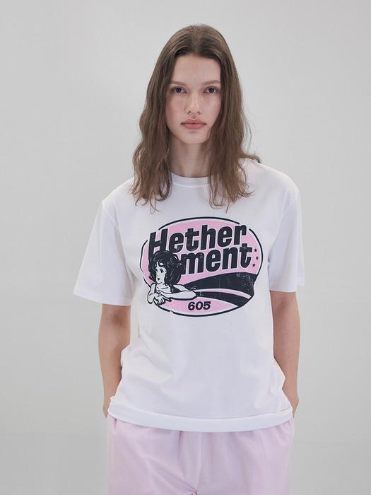 pink hether t-shirts (white)