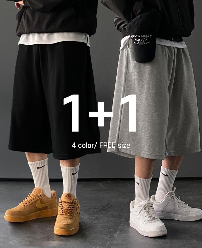 [당일출고/1+1]7부 버뮤다 벌룬 와이드 반바지 4color