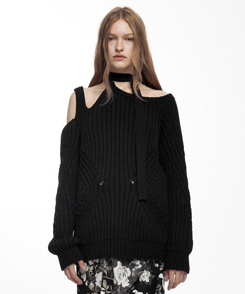 SLIT TIE KNIT BLACK
