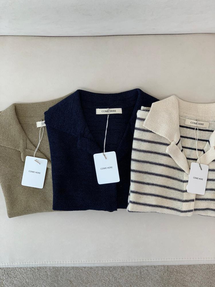 [SALE] 컴히얼 보드 카라 반팔 가디건