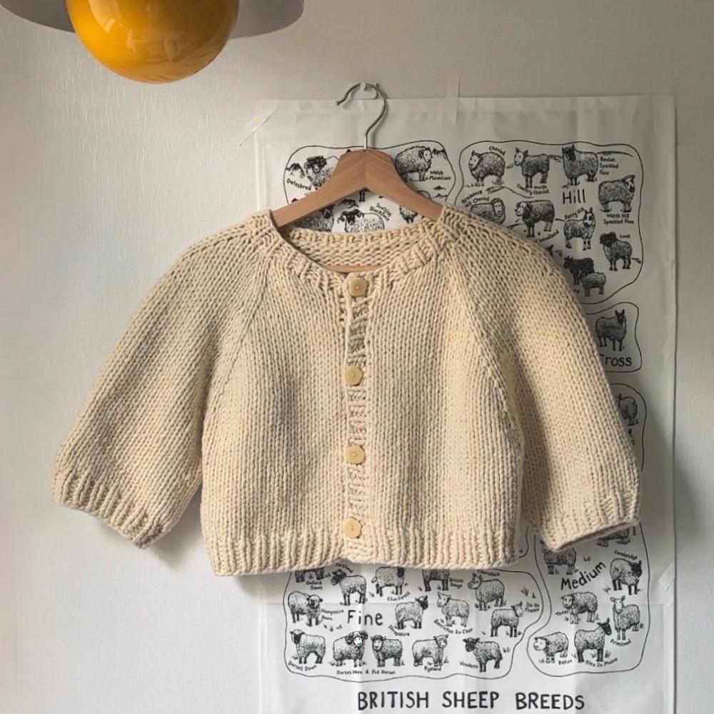 [PDF 도안] 버터컵가디건, Buttercup Cardigan / 벌키 라운드넥 탑다운 크롭 가디건