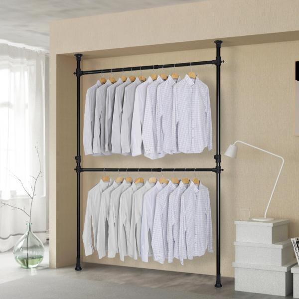 2단 조절행거 38mm 블랙, 블랙앤화이트