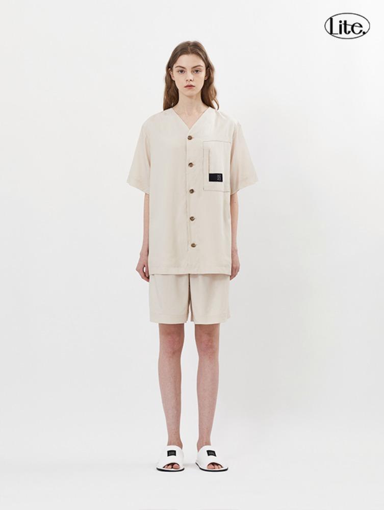 AUBE BLANCHE Lite. PAJAMA HALF PANTS_IVORY