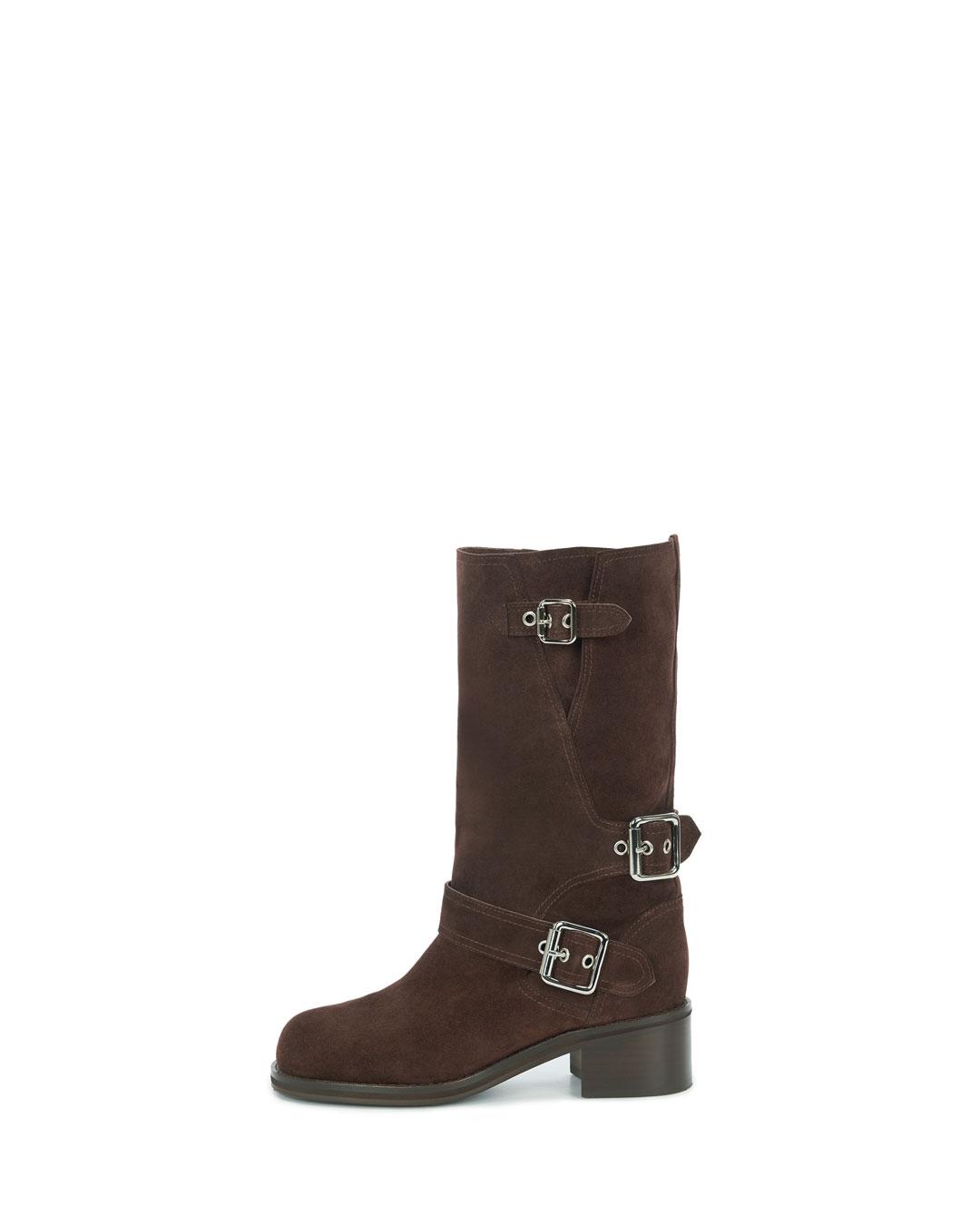 Biker Boots - BROWN SUEDE