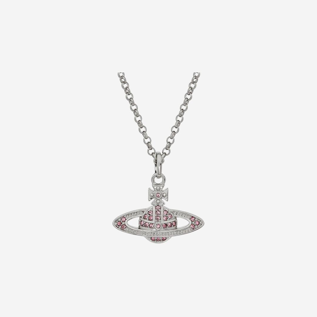 Vivienne Westwood Mini Bas Relief Pendant Silver Pink