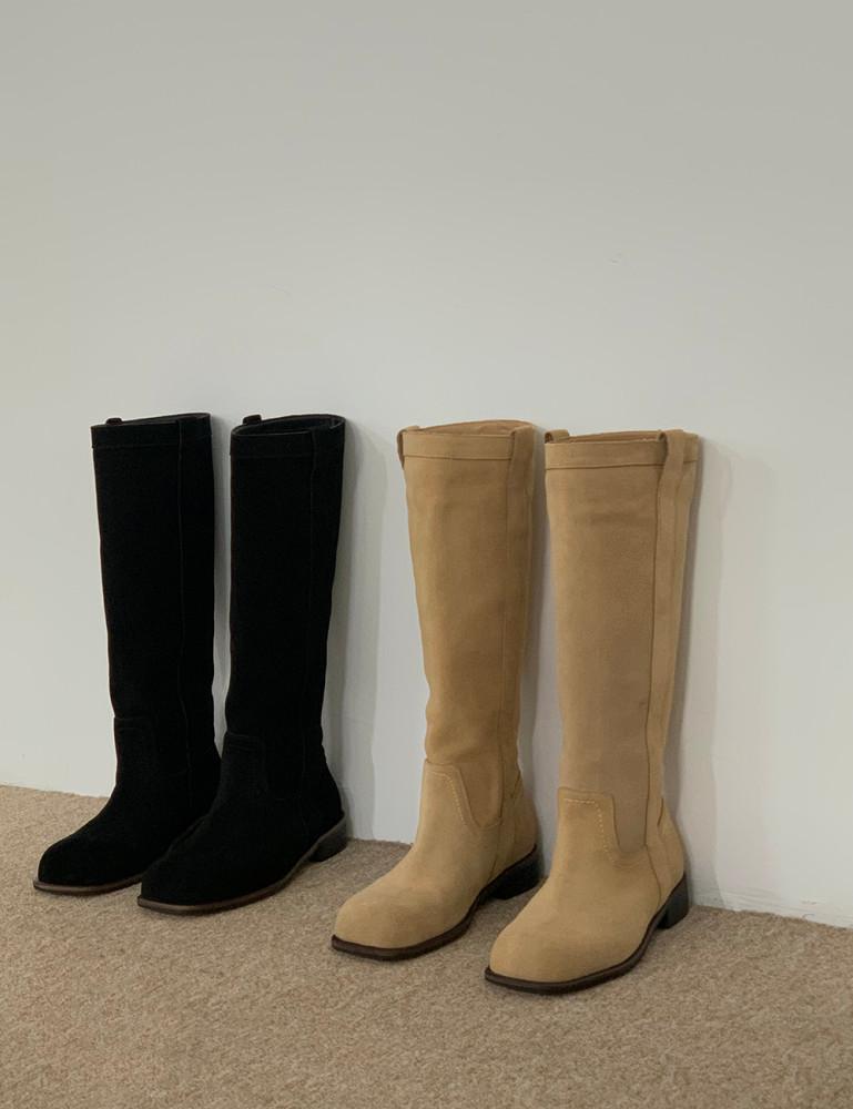 리얼 스웨이드 롱 부츠