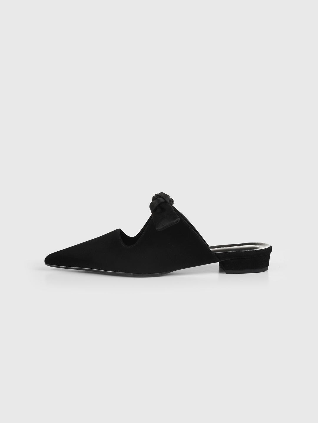 [SA25S02] ribbon flat mule BKS