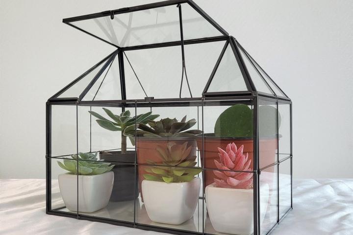 미니 유리 온실 하우스 비닐하우스 가정용 블랙