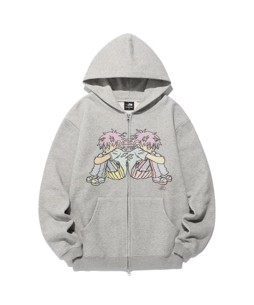 나이스고스트클럽(NICEGHOSTCLUB)  NGC BOY HOODIE ZIP UP_GREY(NG2FSUM482A) - 사이즈 & 후기 | 무신사