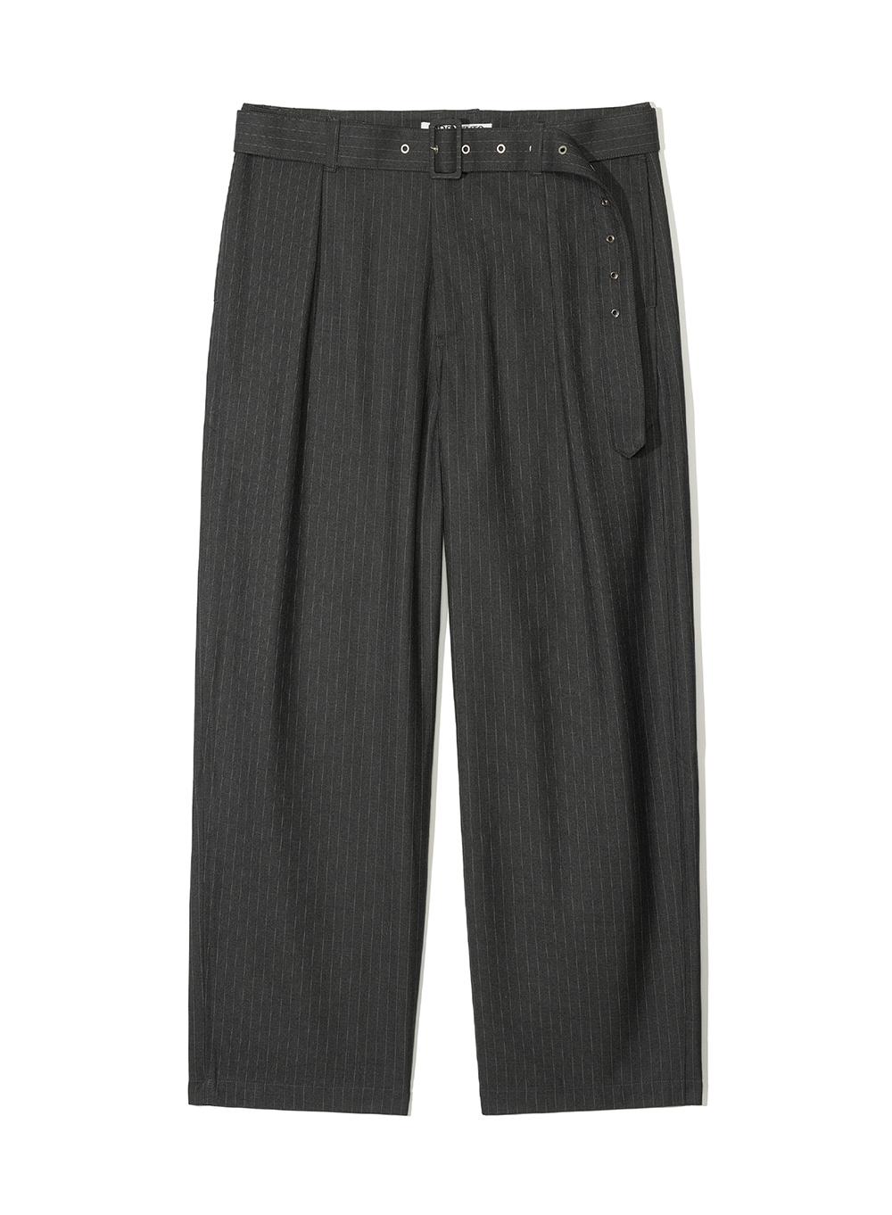 Pin Stripe Belted Wide Pants