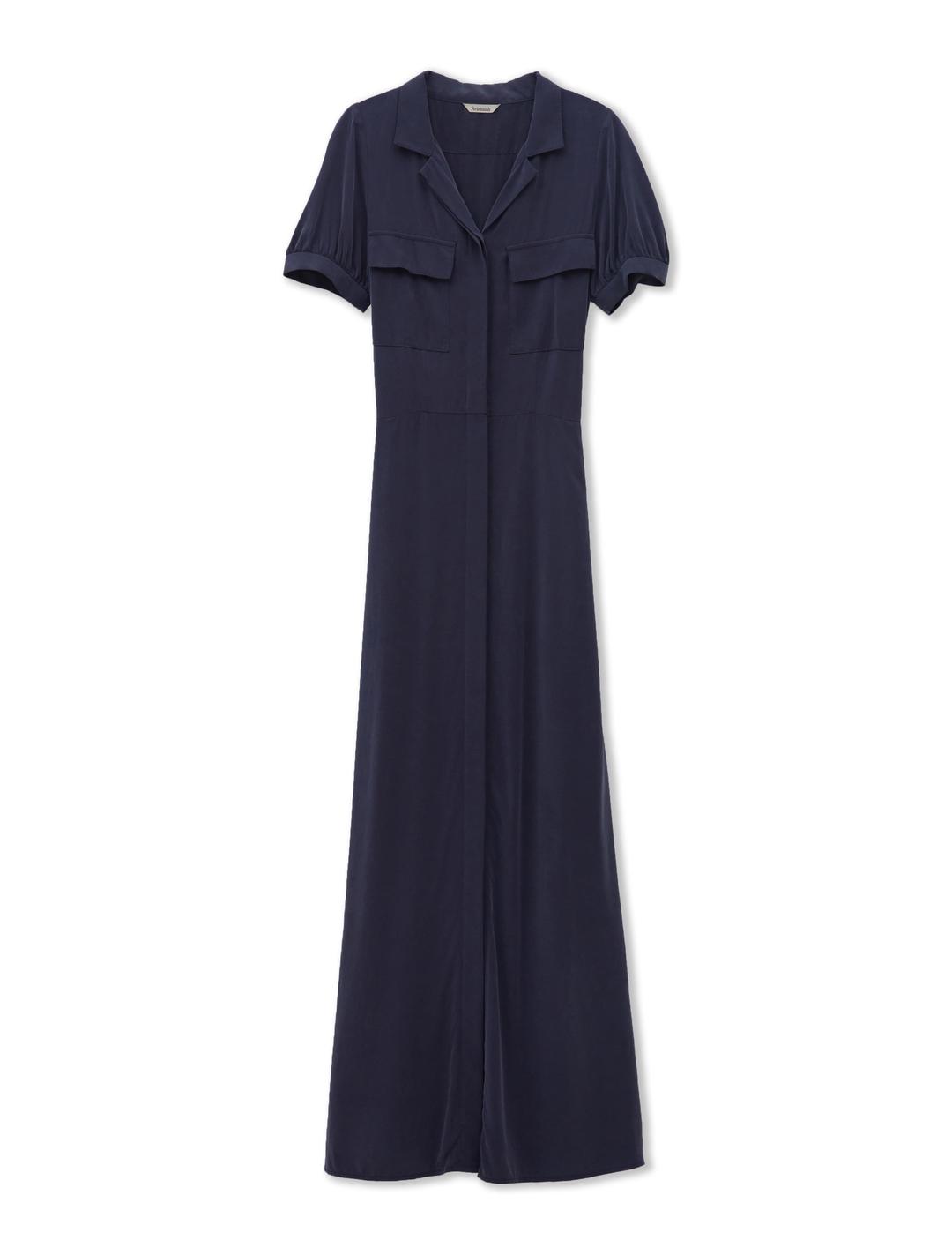 Modal Shirt Dress (Navy)