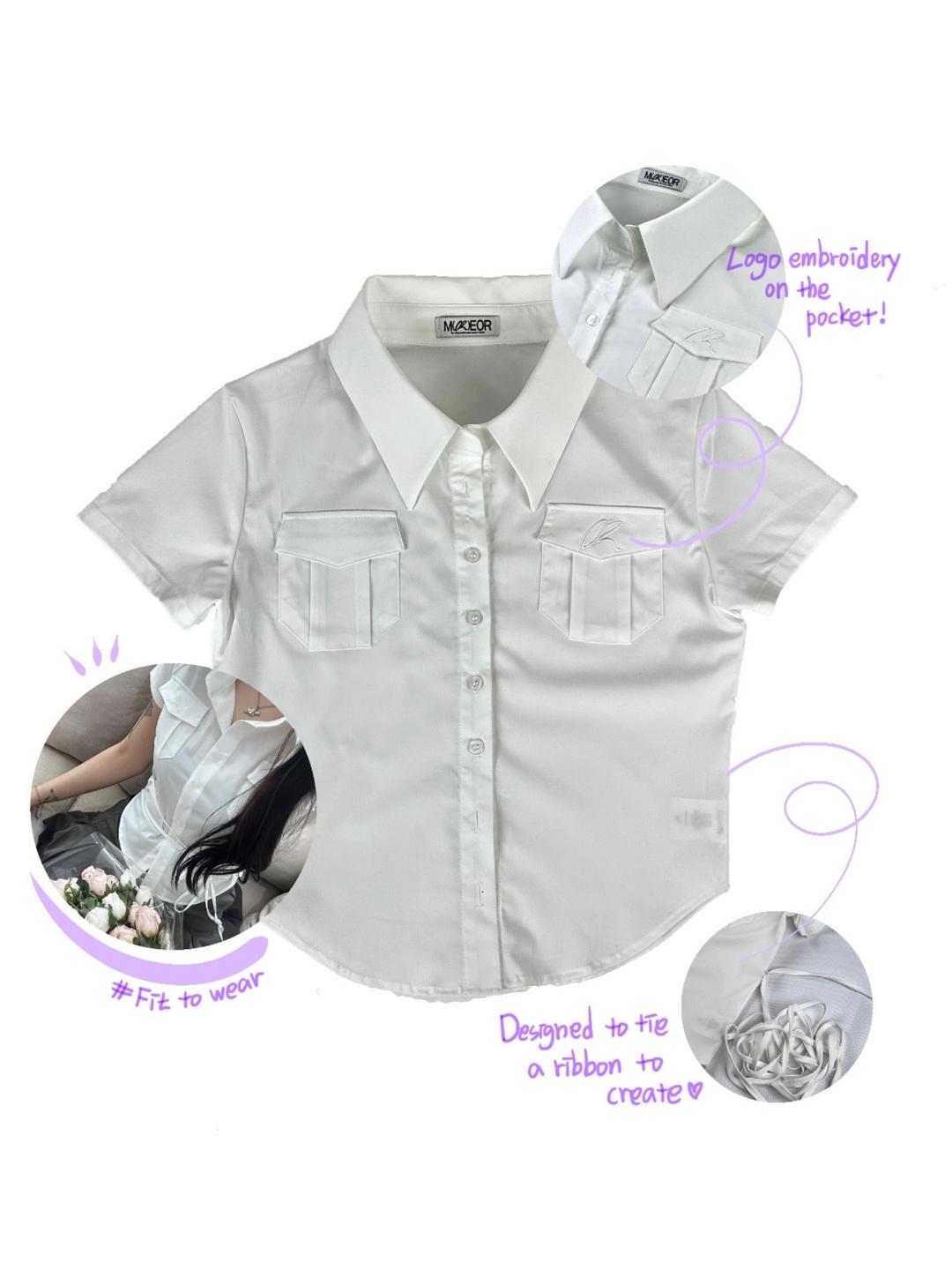 MOREOR Ribbon shirt