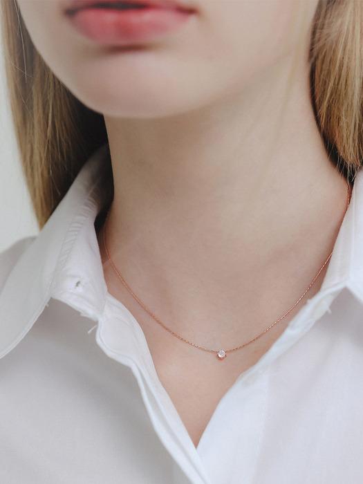 Rose Gold Moonstone Silver Necklace N01148