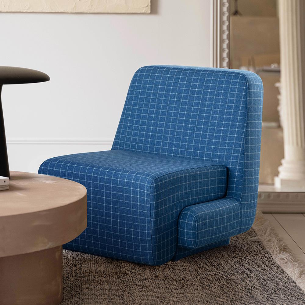 [COLD FOG] NUGU EASY CHAIR _ BLUE CHECK