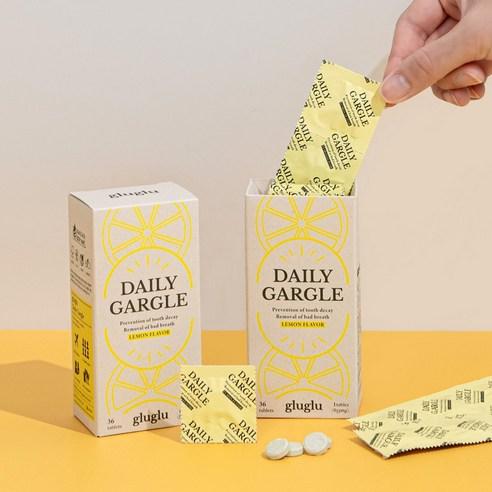 글루글루 입냄새제거 무알콜 고체가글 (1박스x36정), 30.7g, 레몬향, 1개