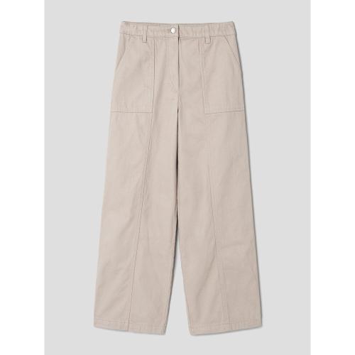 와이드 코튼 팬츠  베이지