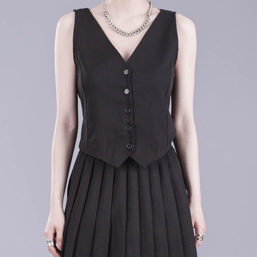 정장 베스트 미니 크롭조끼