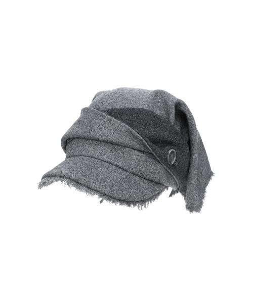Scarf Veil Wool Cap / Grey