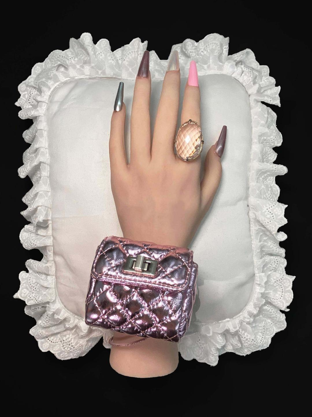 I Coin Purse Metallic Pink