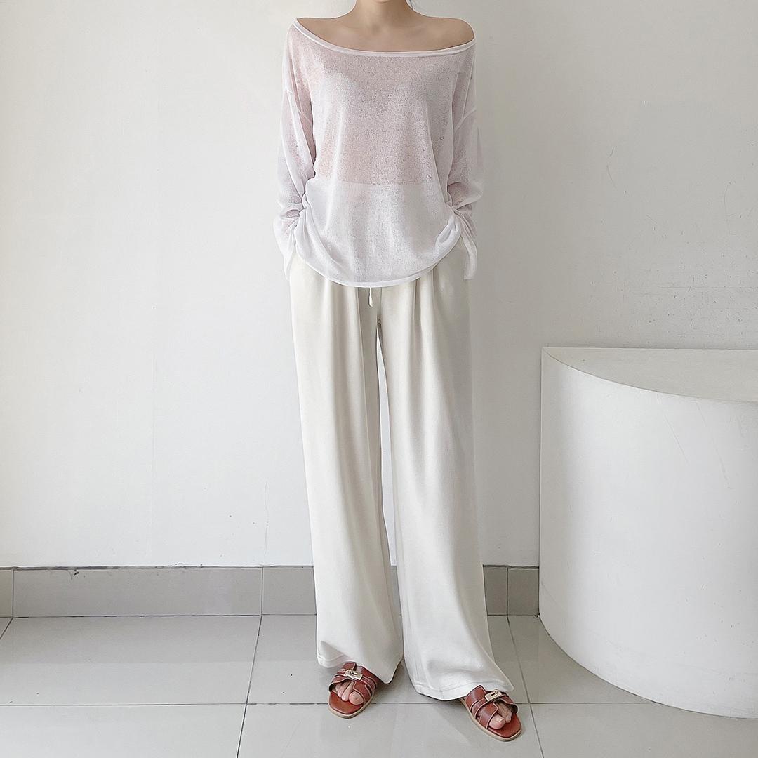 오브 퍼스트 밴딩 와이드팬츠 변형없는 여름 트레이닝 바지