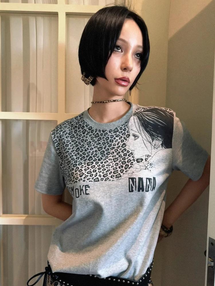 DSM Leopard Print Shoulder T-Shirt