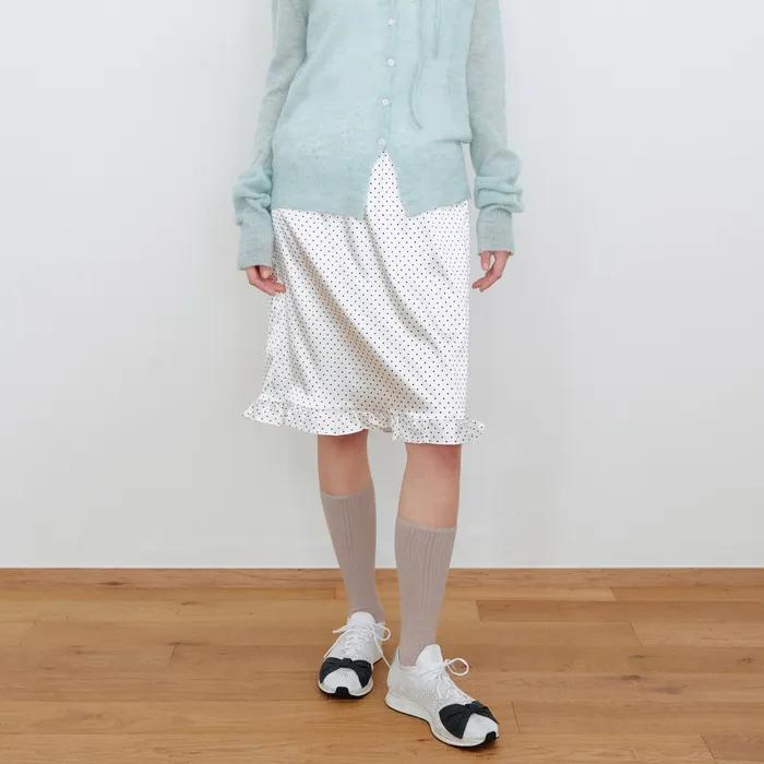 FRILL LAYERED MIDI SKIRT_WHITE