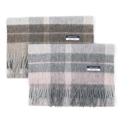 울100% 톤다운 마드라스체크 머플러 (C2304-AM124)