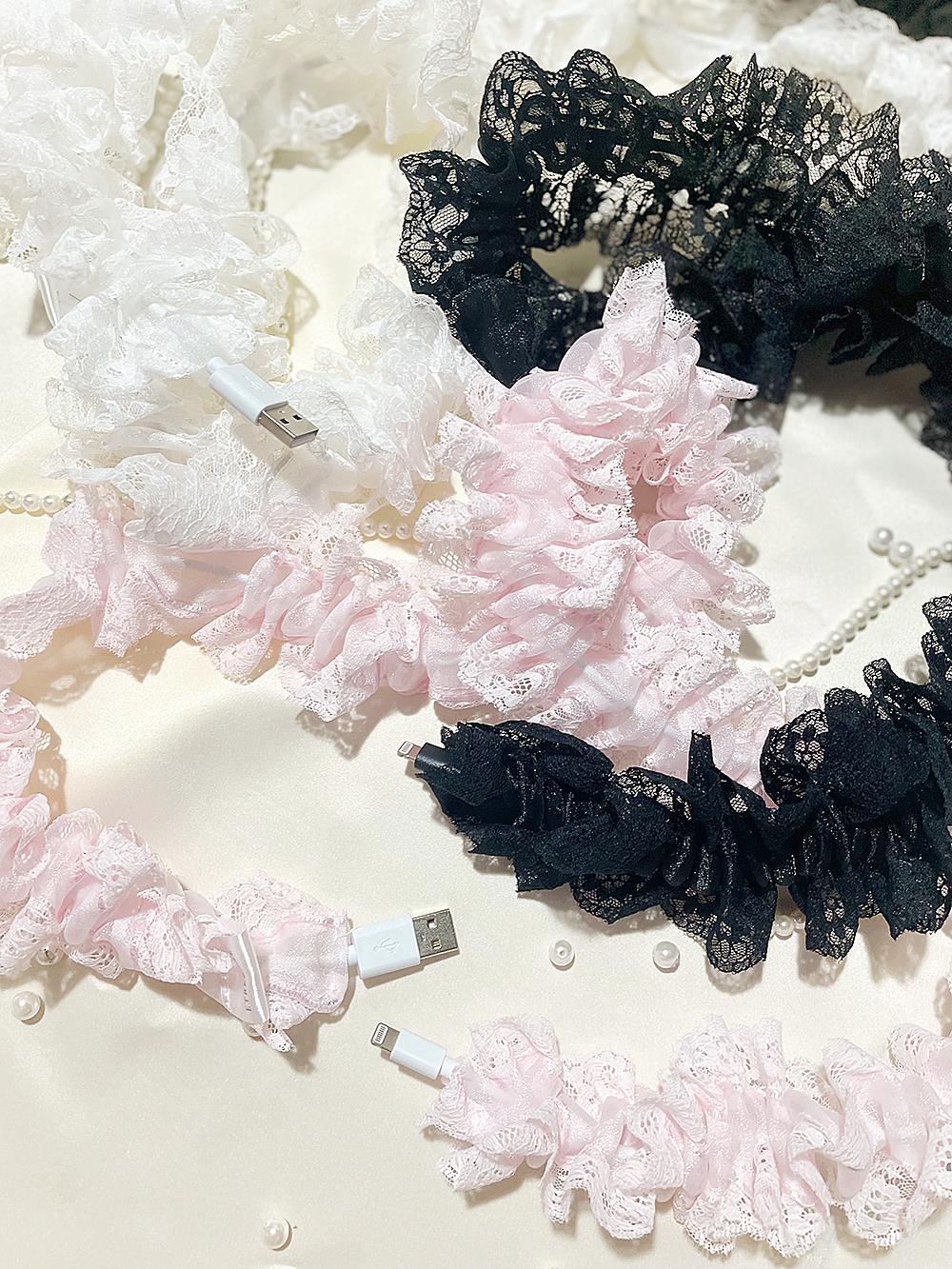 [6/13이후 ORDER] Angel Lace Ribbon Deco Cable (3Color/3Type)